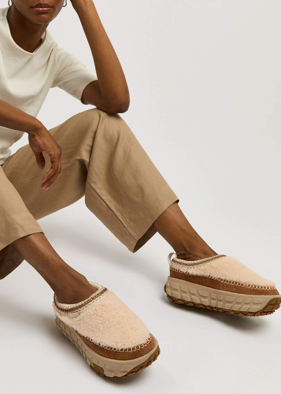 Ugg Venture Daze Cozy Shearling Flatform Shoes Beige Ugg