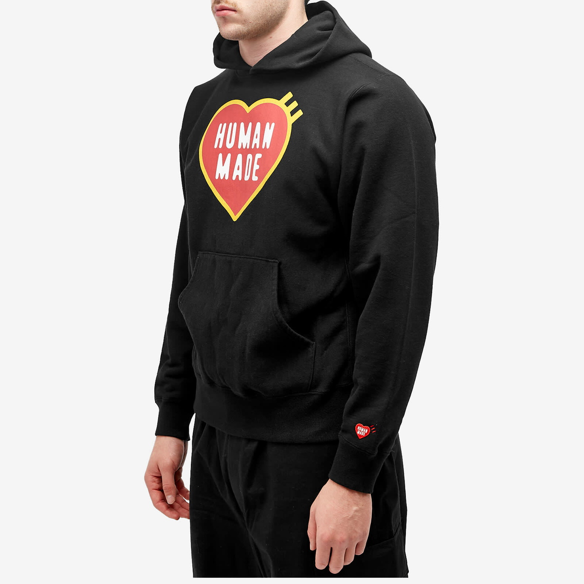 Human Made Men's Heart Logo Hoodie in Black Human Made
