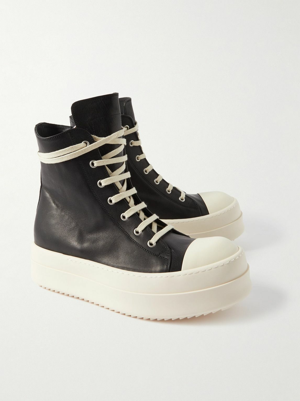 Rick Owens - Mega Bumper Exaggerated-Sole Leather High-Top