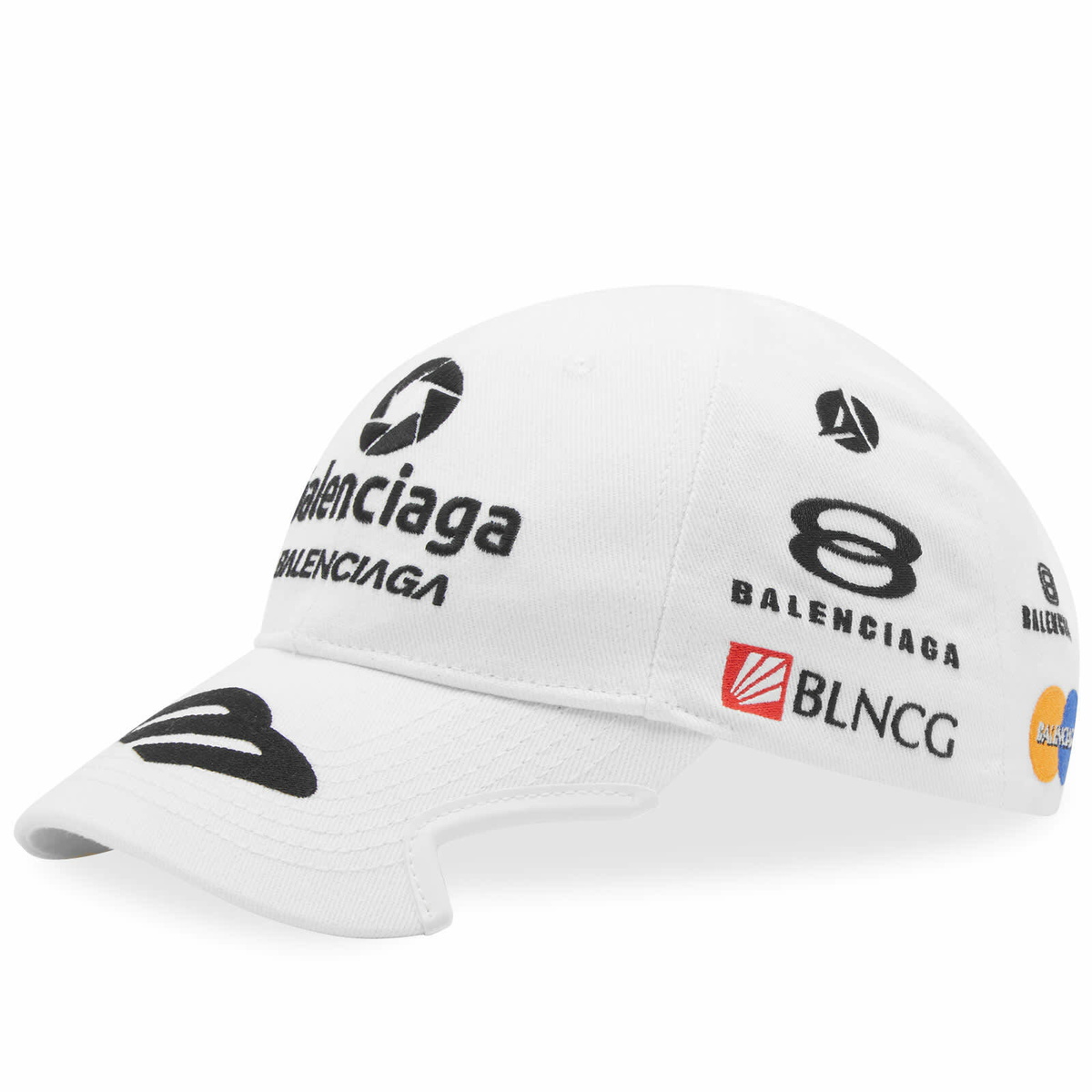 Balenciaga Men's Logo Cap in White Balenciaga