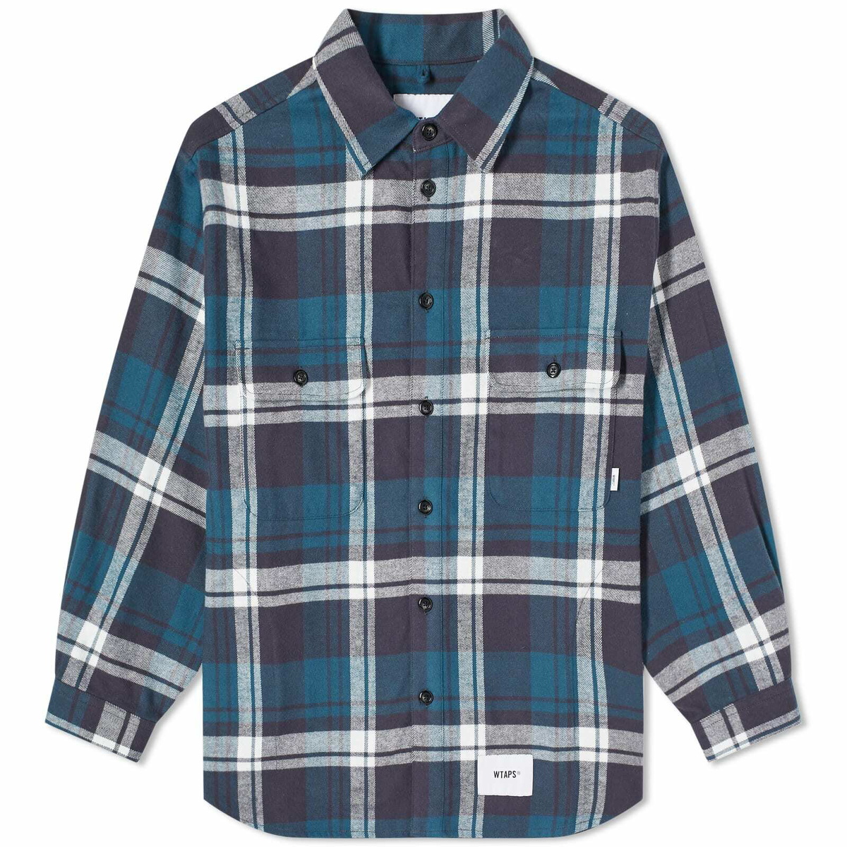 WTAPS Men's 11 Checked Flannel Shirt in Green WTAPS