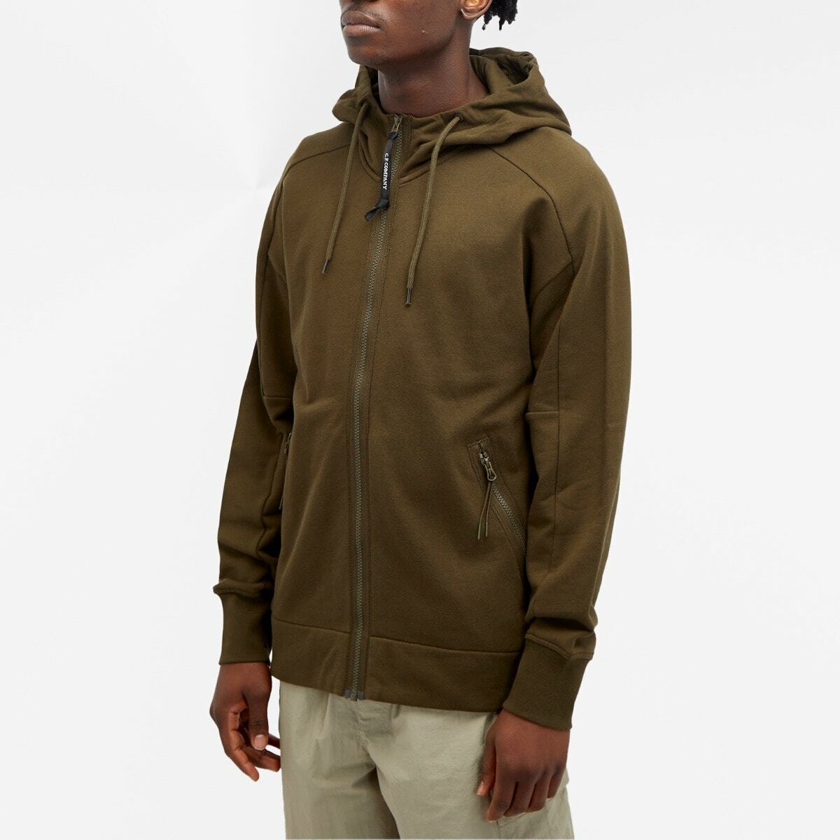 C.P. Company Men's Diagonal Raised Fleece Goggle Zipped Hoodie in