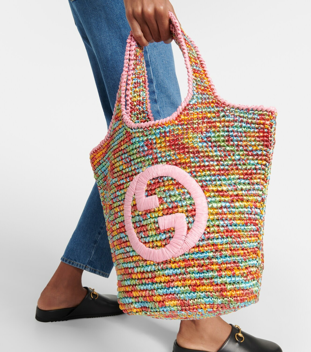 Gucci Gucci Blondie raffia-effect tote bag Gucci