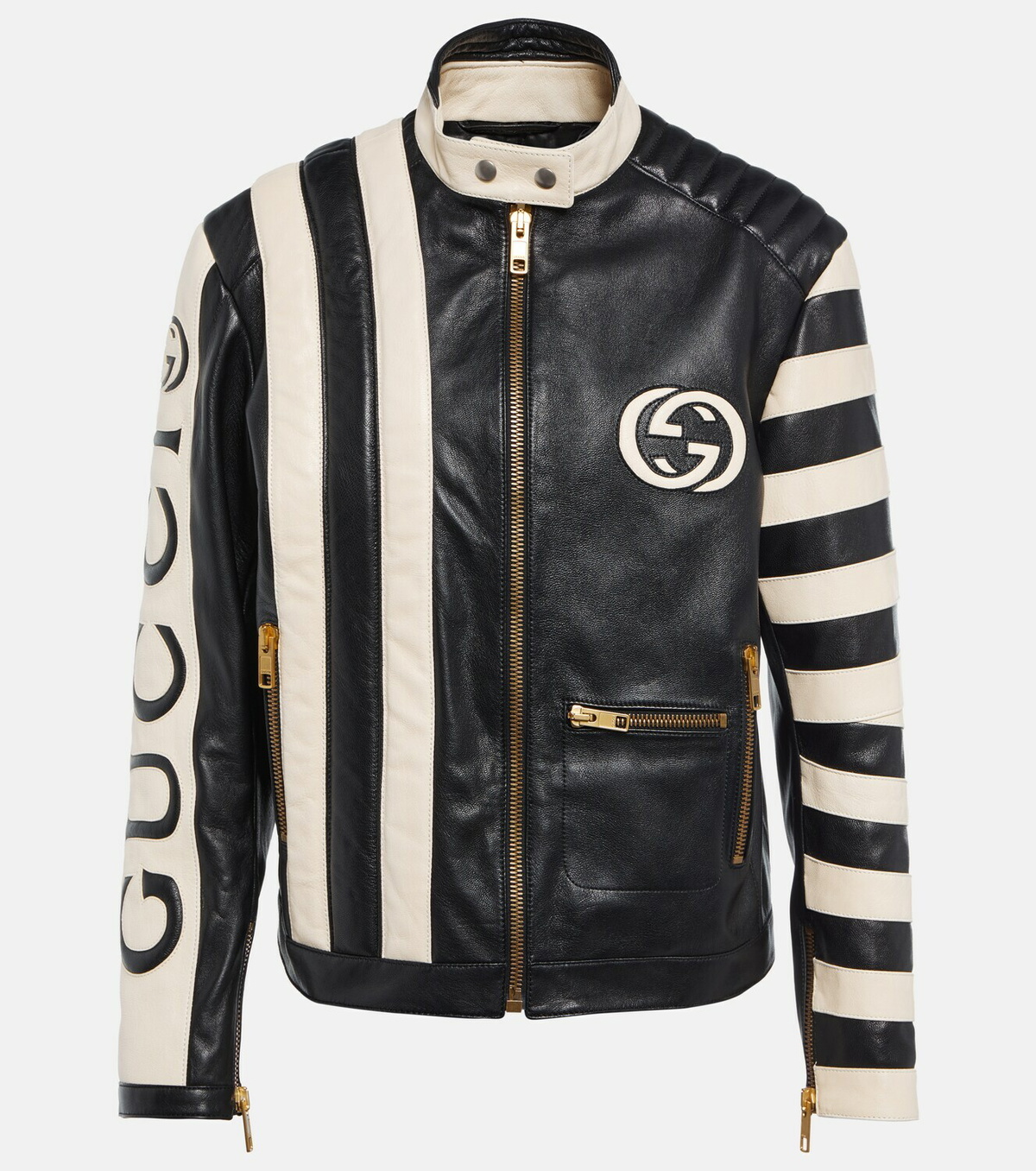 Gucci - Interlocking G leather biker jacket Gucci