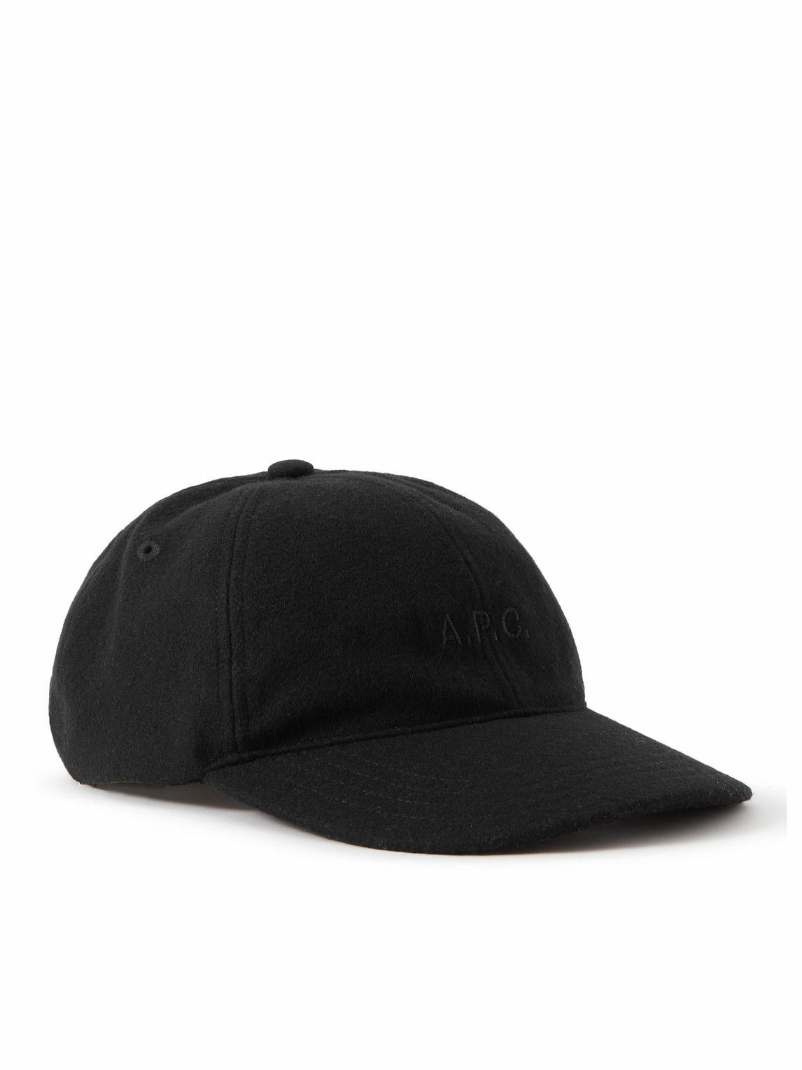 A.P.C. - Charlie Logo-Embroidered Wool-Blend Baseball Cap - Black