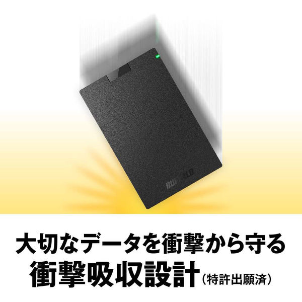 バッファロー ポータブルHDD 2TB ブラック USB3.1（Gen.1）対応 HD