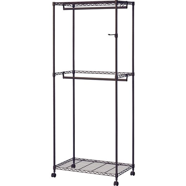 アイリスオーヤマ カラーメタルラック ワードローブ 2段タイプ 幅750