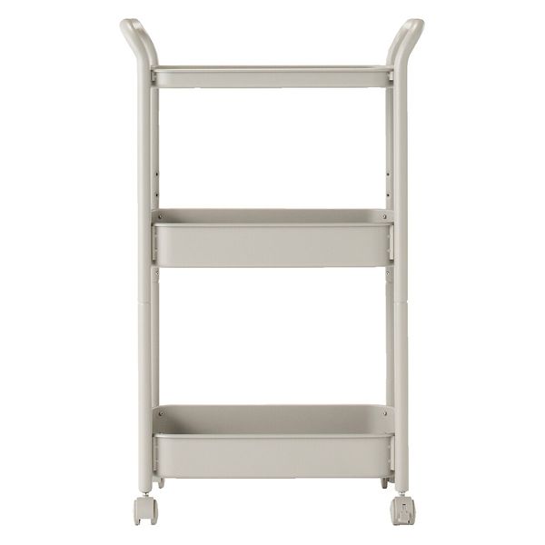無印良品 スチールパイプワゴンラック ウォームグレー 3段 良品計画
