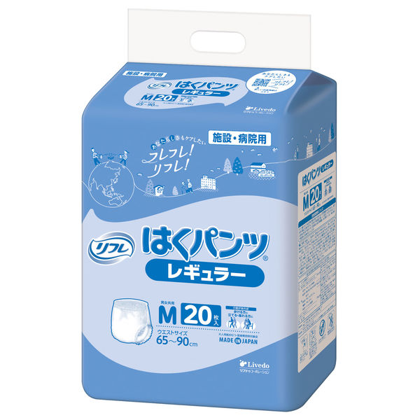リフレ 大人用紙おむつ はくパンツレギュラー M 1箱（120枚：20枚入X6