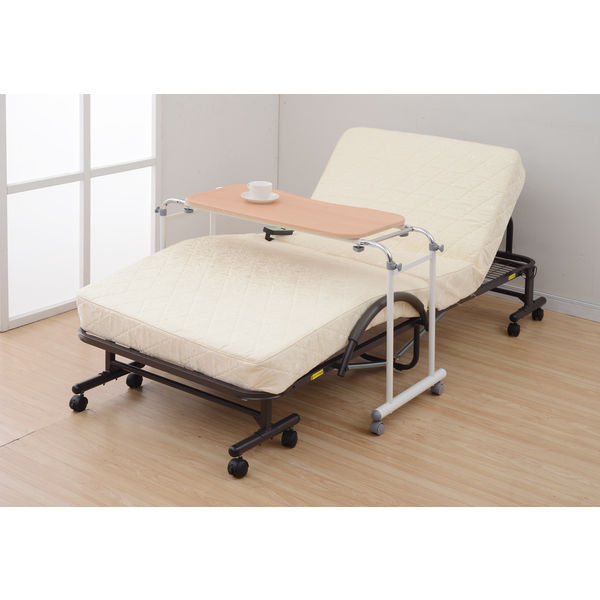 YAMAZEN 伸縮式ベッドテーブル キャスター付き ナチュラル BTT-8040(NA