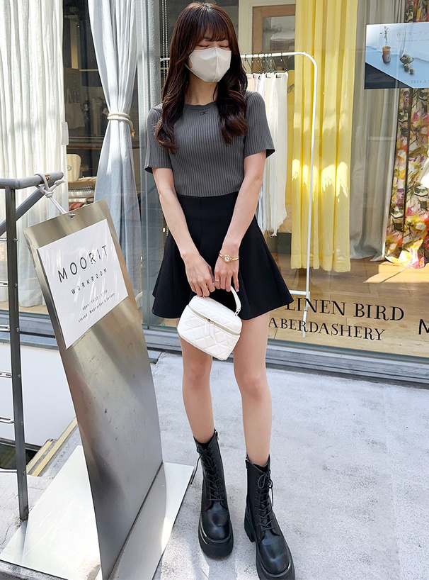 ロゴ刺繍リブニットトップス[dr686] | レディースファッション通販の