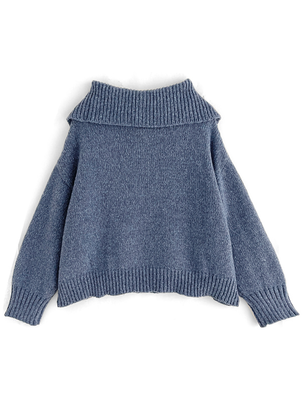 ハーフジップミックスニットトップス[k9292d] | レディース