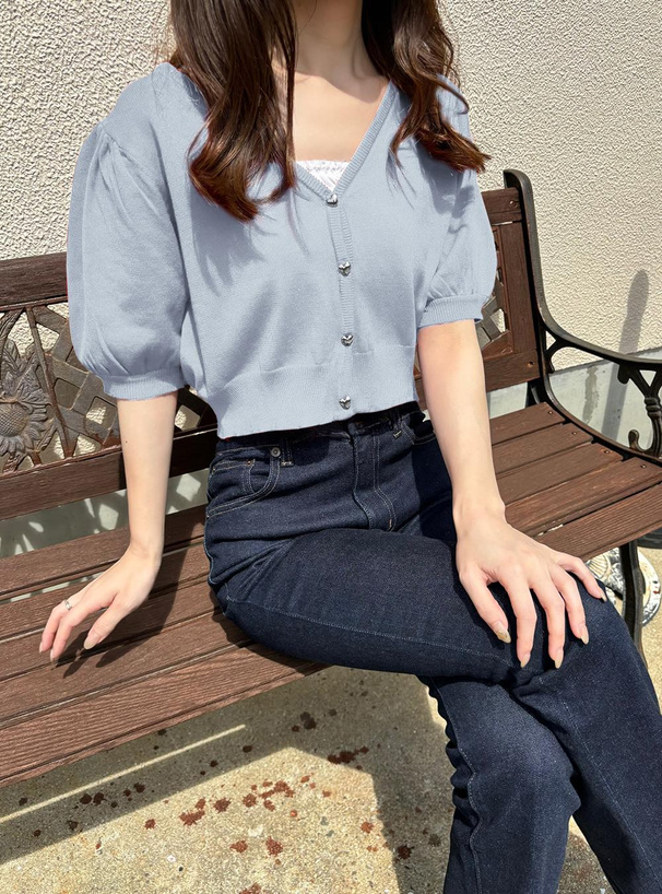 ハートボタンニットカーディガン[k9326f] | レディースファッション