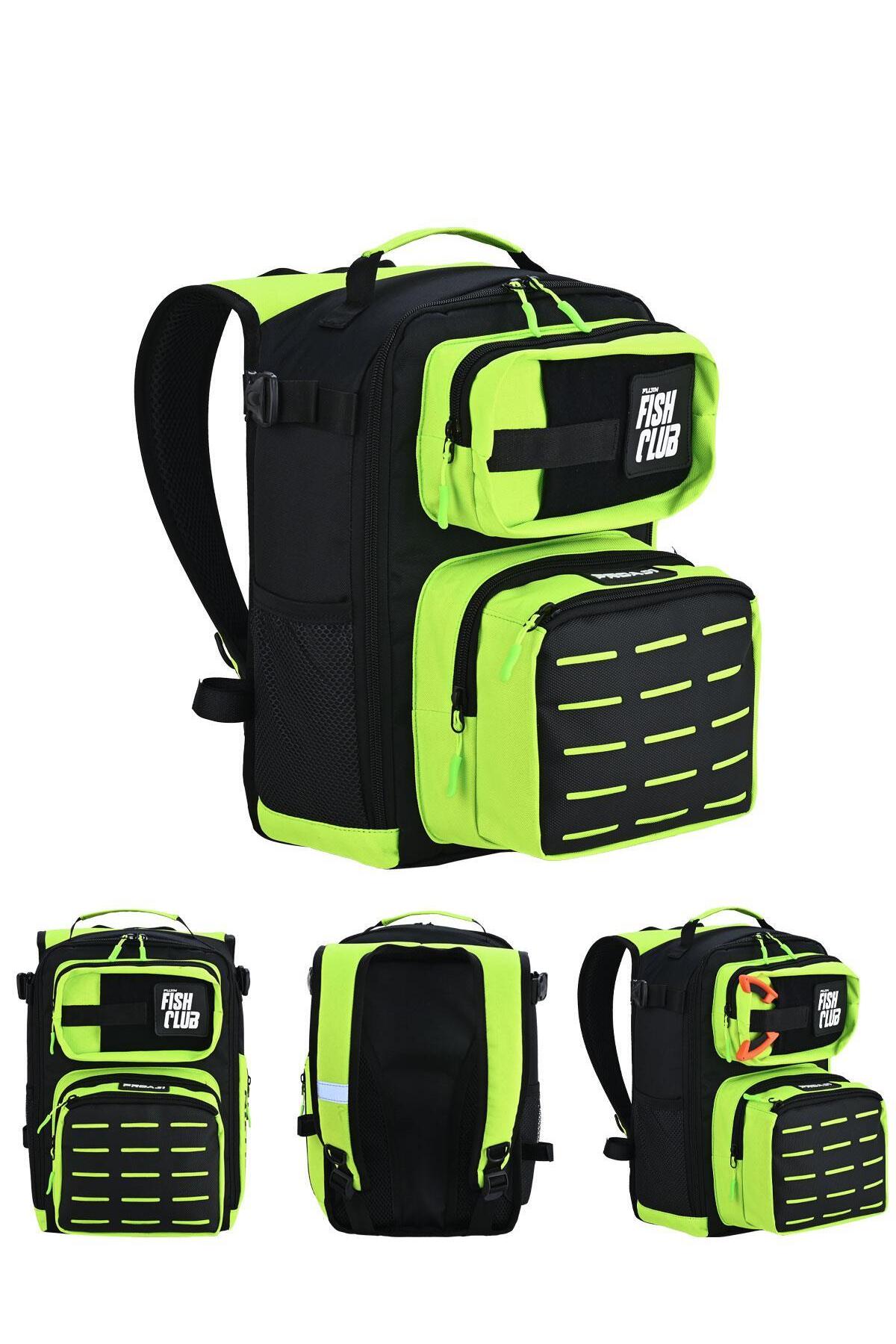 Fujin ProAji Back Pack Black Lime Balıkçı Sırt Çantası - Limitli