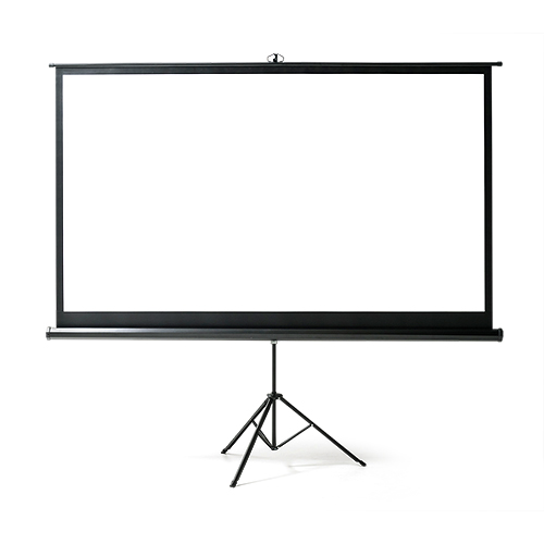 100インチ 三脚式スクリーン／16:9／4K対応／折りたたみ式で設置簡単