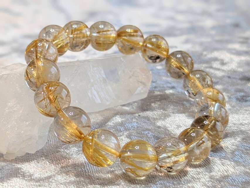 ゴールドルチルクォーツブレスレット 16cm 11mm | iichi 日々の暮らし