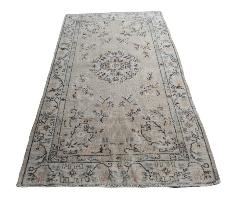 シノワズリ218×117 トルコヴィンテージラグ ベージュ オレンジ