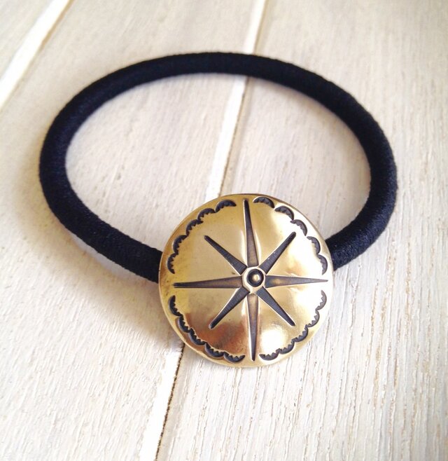 太陽 真鍮コンチョ ヘアゴム NO.14 | iichi 日々の暮らしを心地よく