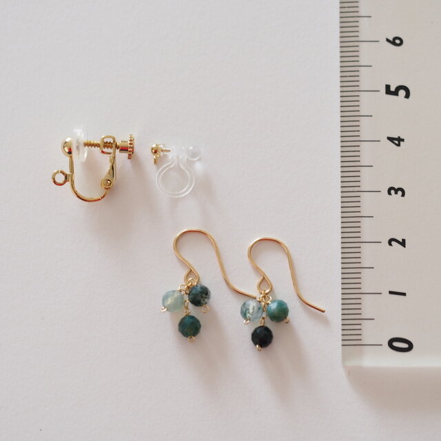 14kgf：モスアゲート 木の実のピアス（イヤリング）№9167 | iichi 日々