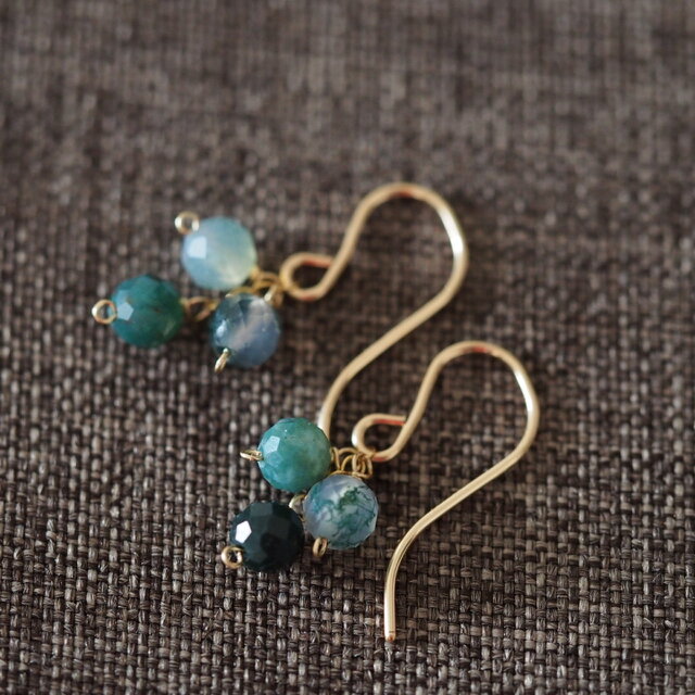 14kgf：モスアゲート 木の実のピアス（イヤリング）№9167 | iichi 日々