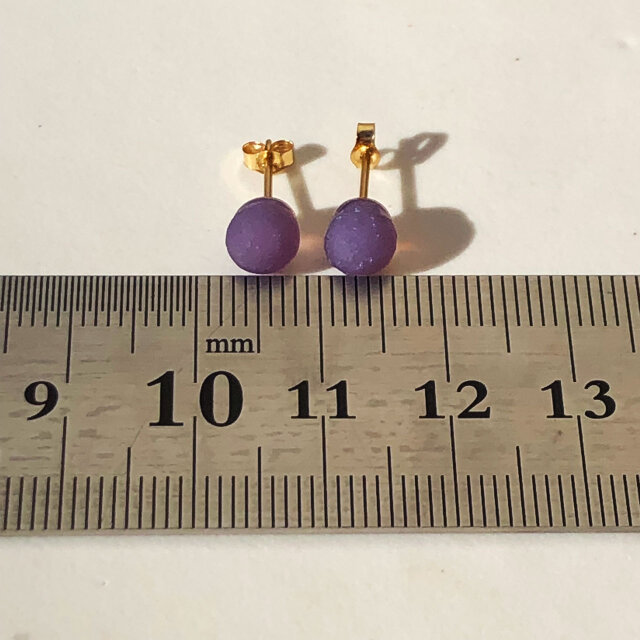 グレープアゲート ピアス イヤリング 原石 鉱物 天然石 金属アレルギー