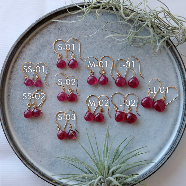 ☆SALE】宝石質ルビーの一粒ピアス【M-01】・イヤリング変更可 | iichi