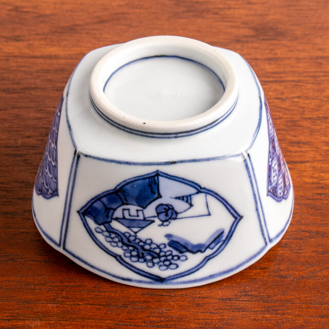 平安文泉 京焼 染付太公望帆船文 四方鉢 E373 | iichi 日々の暮らしを