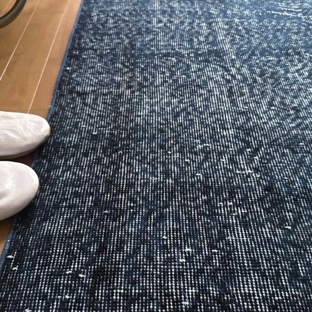 111×200 藍色ブルーオーバーダイ 人気カラー トルコヴィンテージラグ