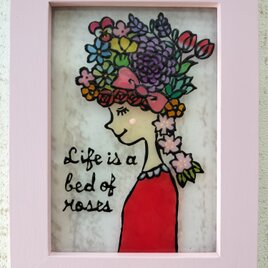 送料無料*ステンドグラス風*猫とコスモス畑・ハンドメイド♪ | iichi