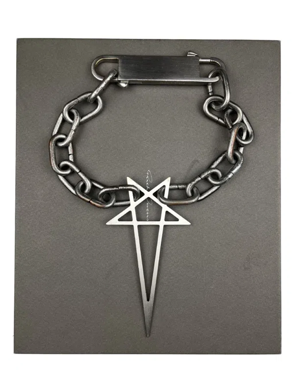 Pre-owned Rick Owens Ss20 Pentagram Choker Necklace Tecuatl Runway