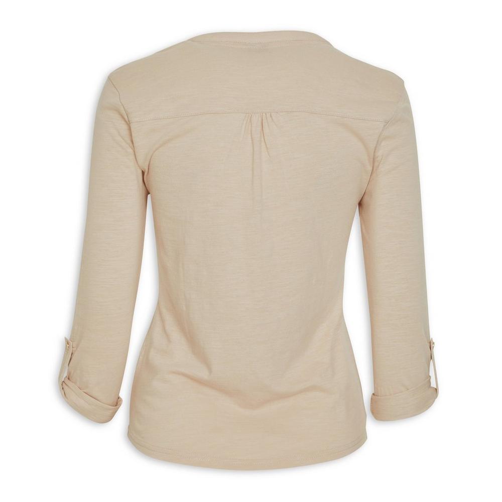 Beige Henley Top (3139890) | Identity