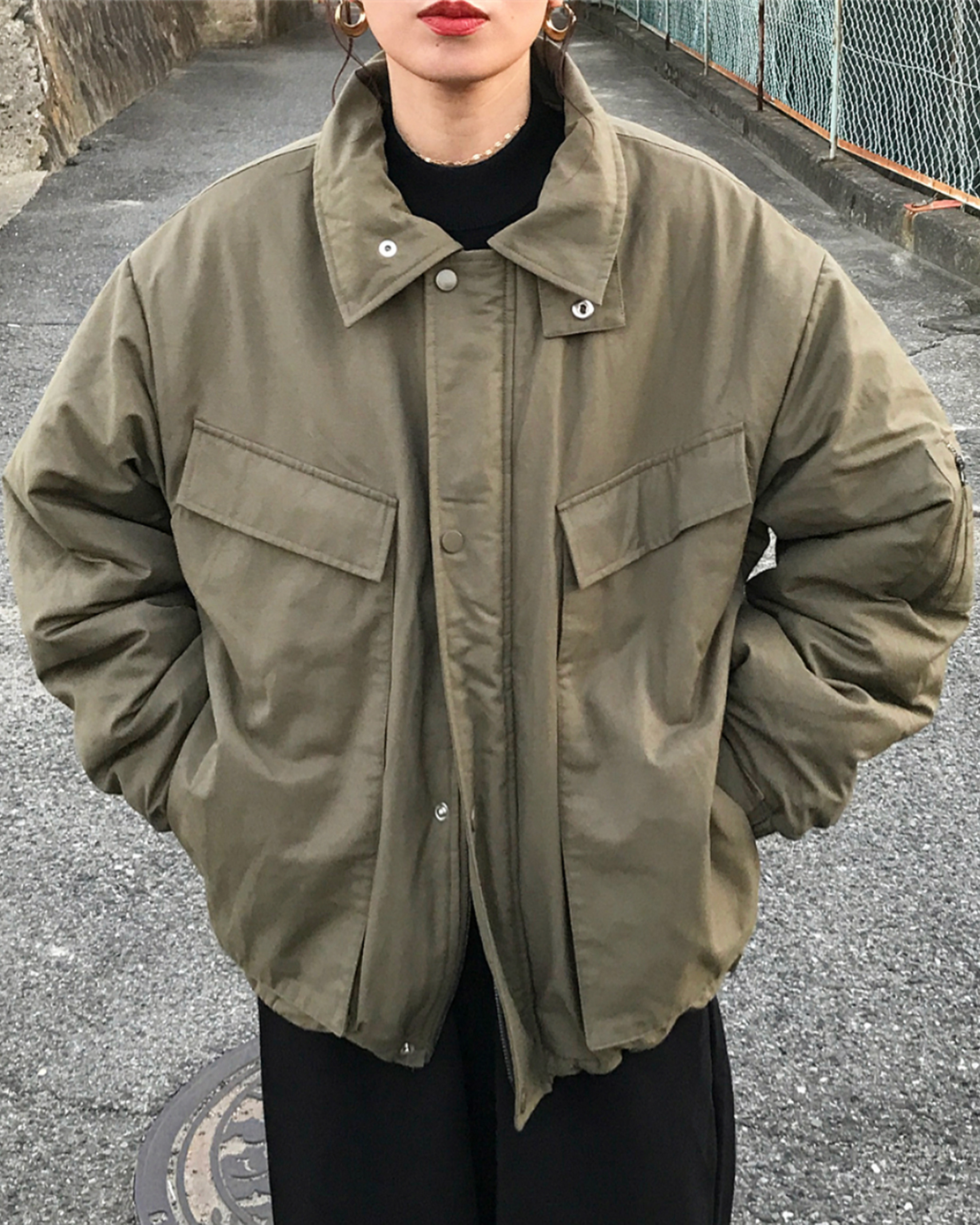 ORIGINAL) ワイドポケットミリタリーパディングジャケット