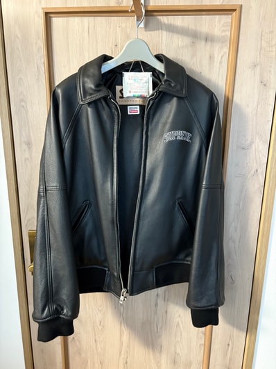 Supreme / Martin Wong Schott 8-Ball Leather Varsity Jacket 