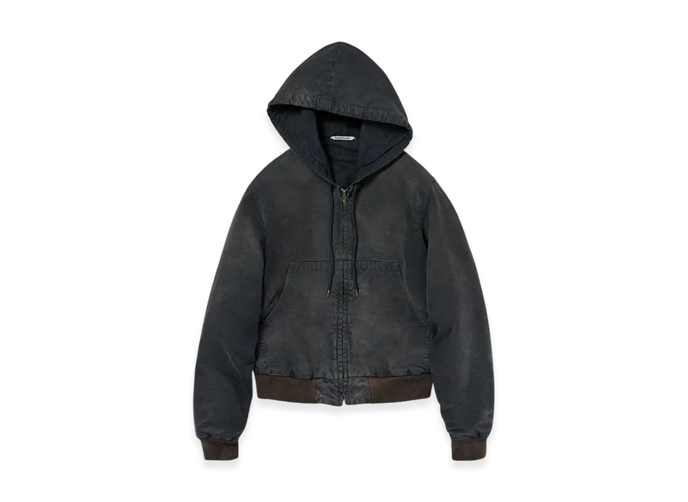 AURALEE Product Dyed Organic Cotton Duck Short Zip Parka 