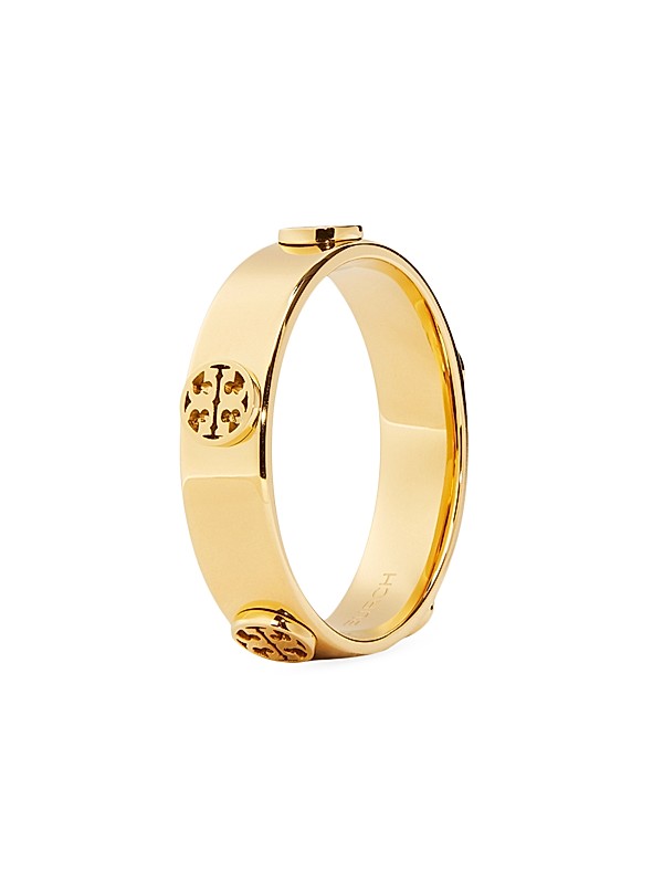 Tory Burch Miller 18K-Gold-Plated Logo Ring | Saks Fifth Avenue