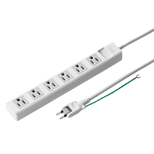 TAP-N3625【電源タップ（3P・6個口・2.5m）】2Pスイングプラグの電源