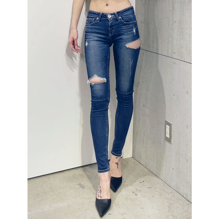 SIDE RIPPED スキニーデニムパンツ[品番：MKSW0050084]｜GYDA