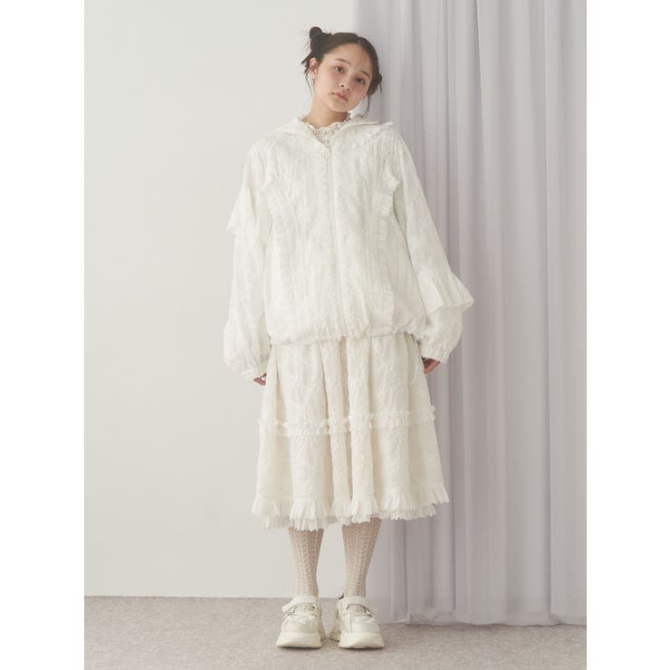 flower frill laceブルゾン[品番：MKSW0065063]｜merry jenny
