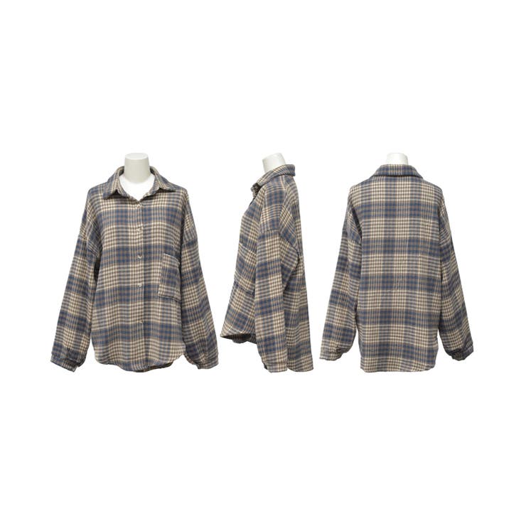 チェックシャツ オーバーサイズ ネルシャツ 起毛[品番：ADEW0000765
