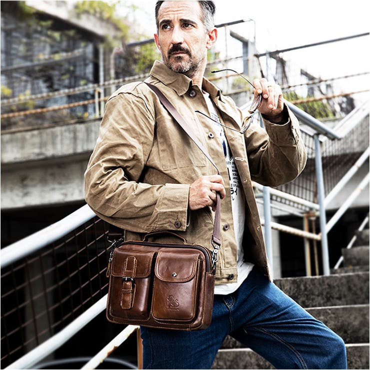 ショルダーバック かばん 紳士 斜めがけ 本革 bag91203[品番