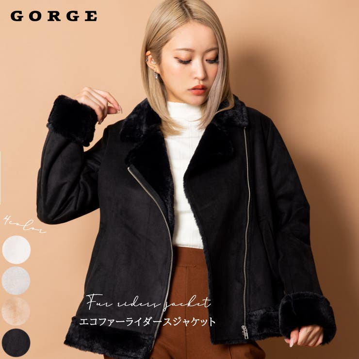 フェイクファーライダースジャケット[品番：GORW0005477]｜GORGE