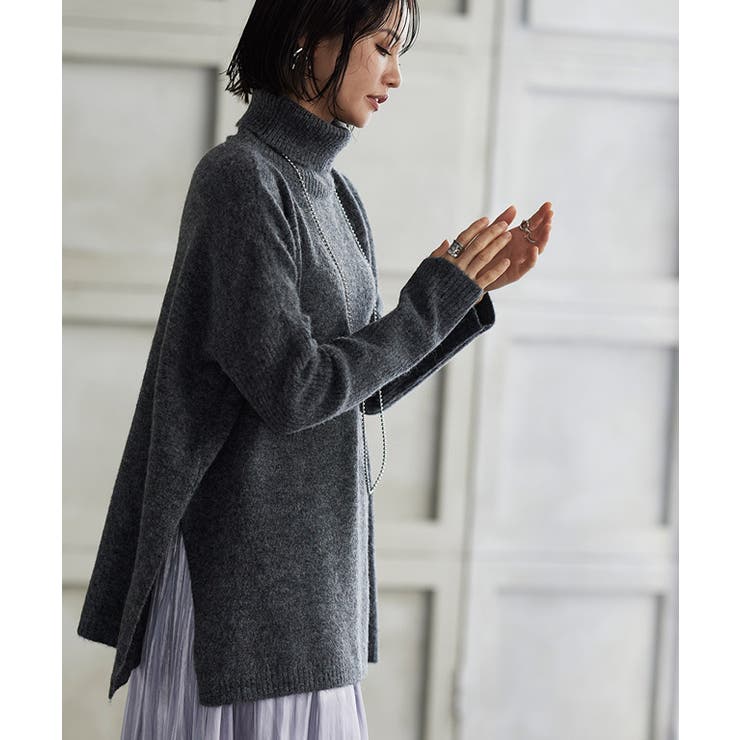 RASW】アルパカ混タートルネックニット ニット セーター アルパカ混