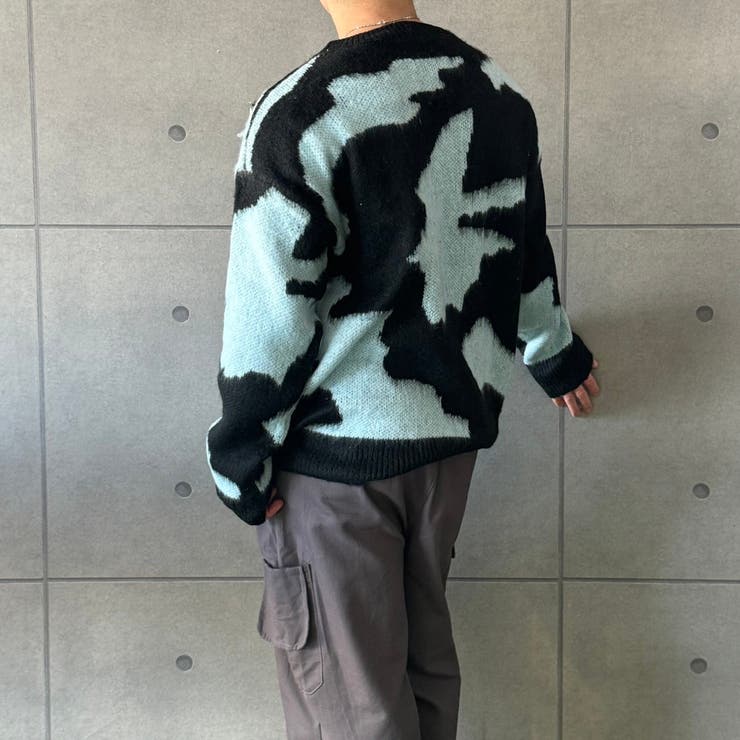 モヘアタッチ ニット セーター オーバーサイズ メンズ[品番