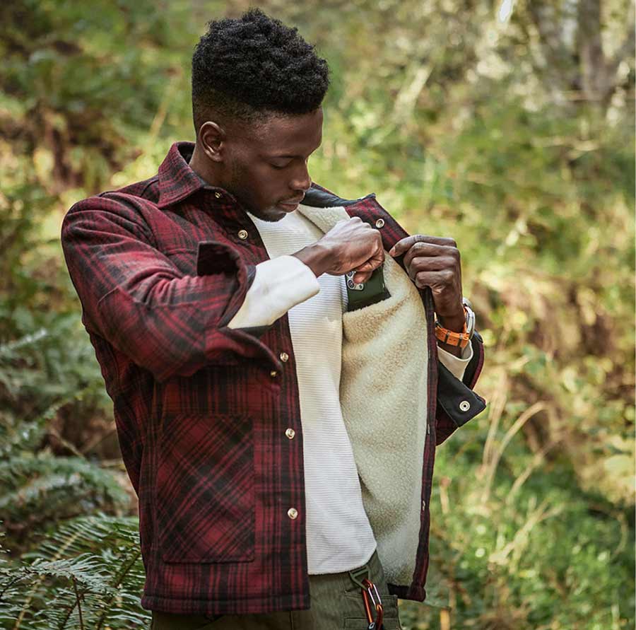 Shearling Mountain Jacket - Red Plaid | PDW | Prometheus Design Werx