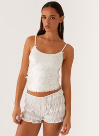 Britta Sequin Cami Top - White – Peppermayo US