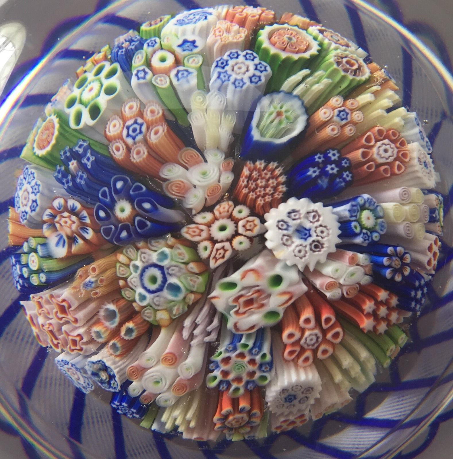 ヴィンテージ】MURANO ガラスペーパーウエイト ミルフィオリ （千の花