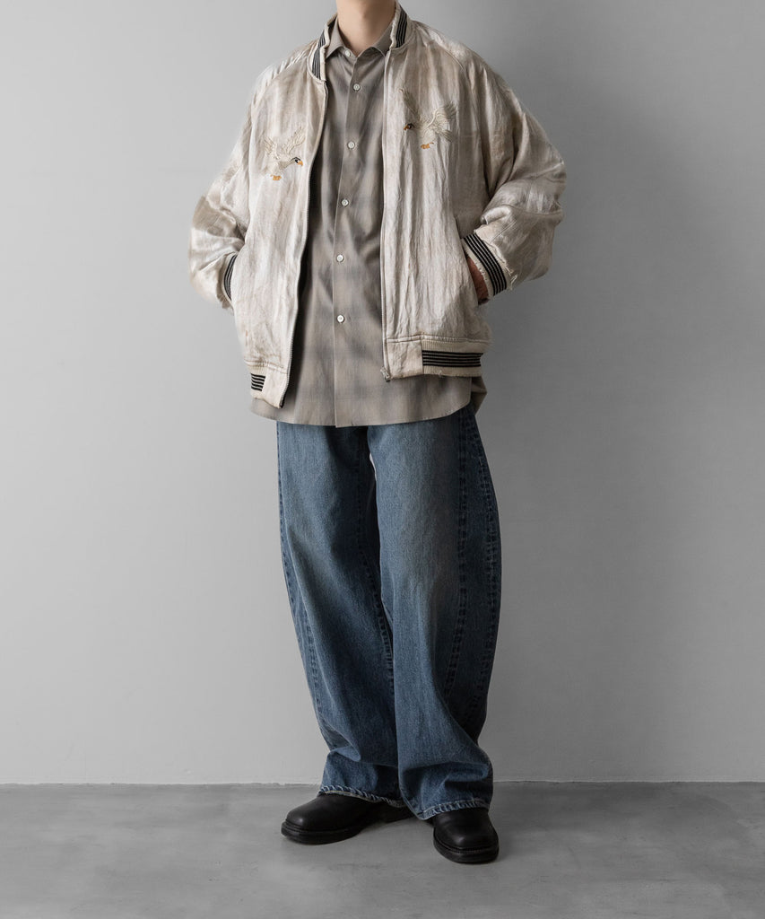KEITAMARUYAMA × ssstein | VINTAGE SATIN / VELVET REVERSIBLE ZIP