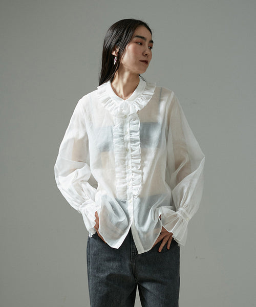 J'aDoRe限定】【He'riter(エリテ)】frill color blouse (トップス