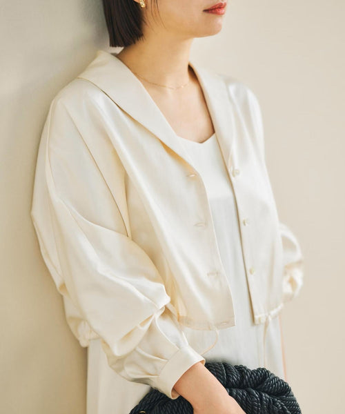 ROPÉ(ロペ) / 【洗える】シャイニーサテンブラウス/セットアップ対応