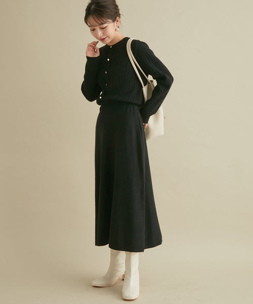 VIS(ビス) / 【新色追加】ミニケーブルゴールド釦アクセントニット